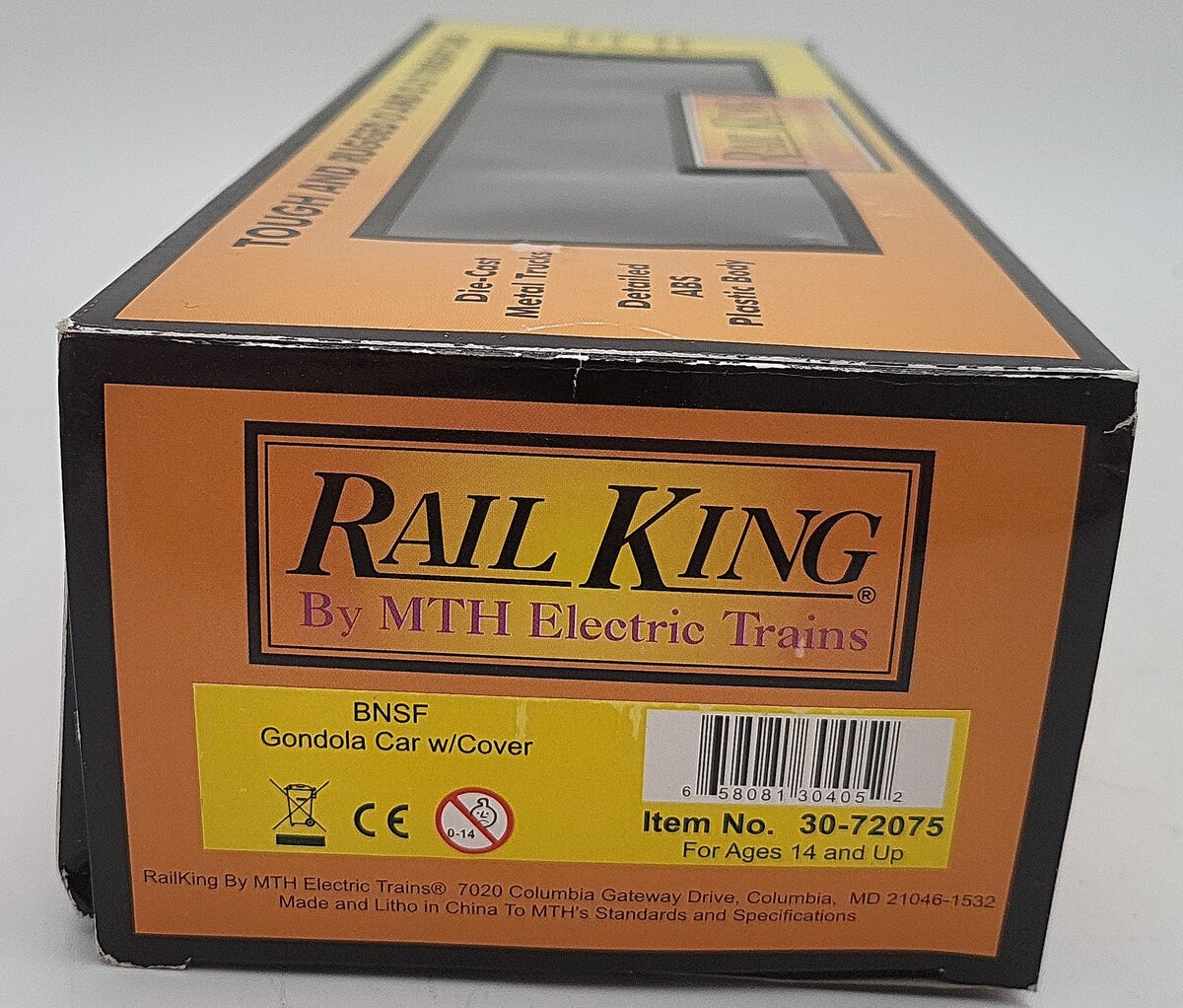MTH 30-72075 O Gauge BNSF Gondola Car w/Cover #518575 EX/Box