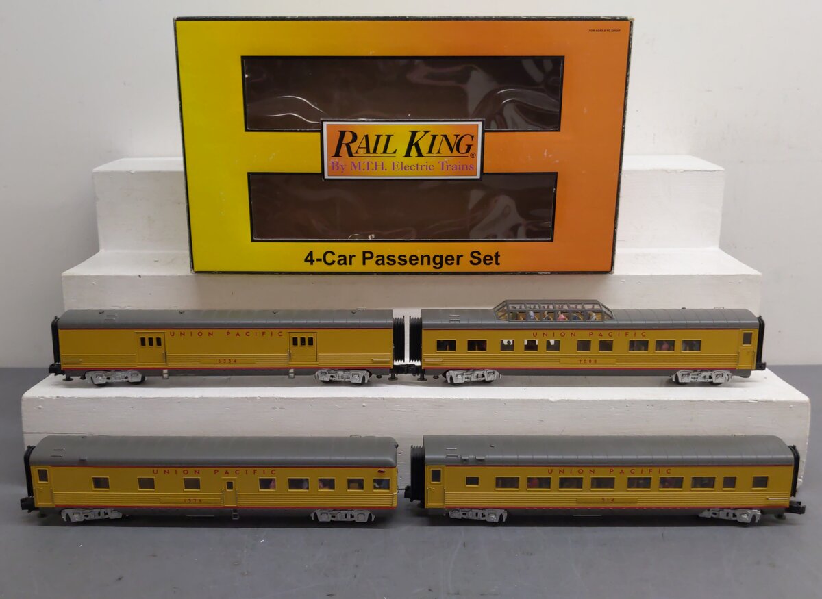 MTH 30-6701 O Union Pacific 60' Streamlined ABS Passenger Set (Set of 4) EX/Box