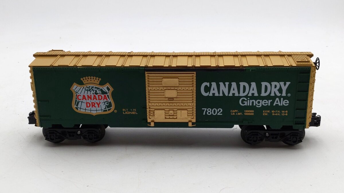 Lionel 6-7802 O Gauge Canada Dry Boxcar #7802 VG