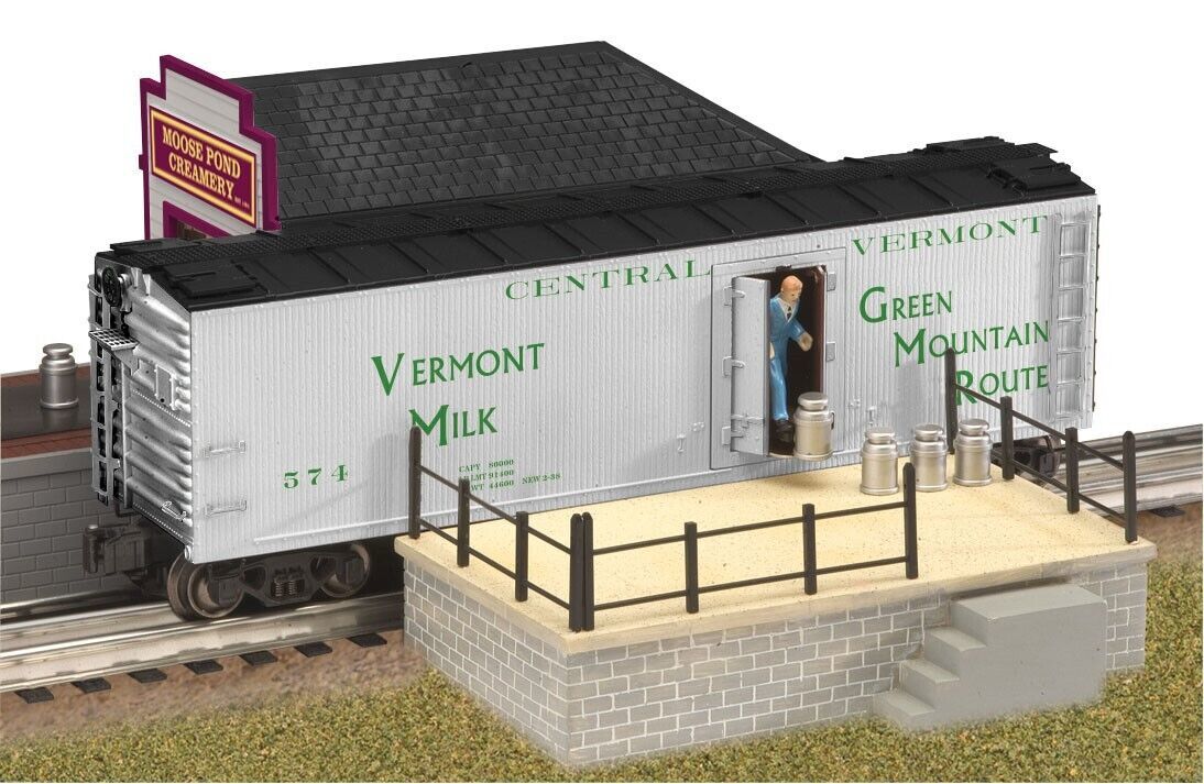 Lionel 6-22651 O CV Operating Milk Car #574 with Unloading Platform LN/Box