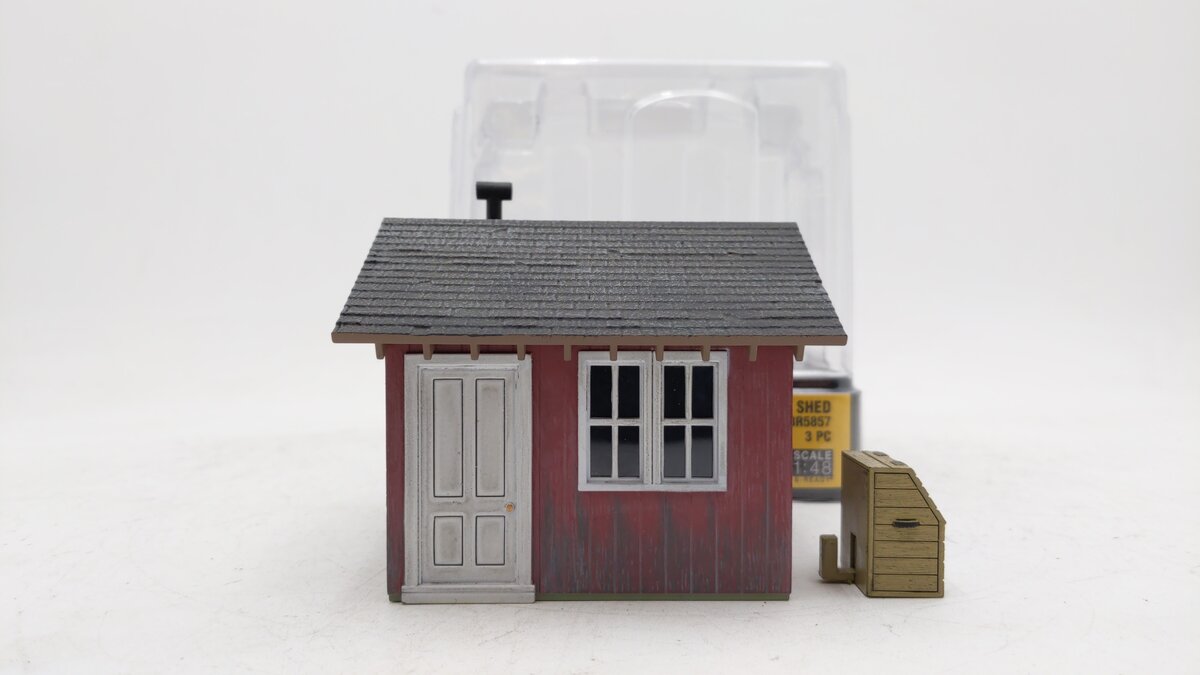 Woodland Scenics BR5857 O Scale Built-&-Ready Work Shed Building VG/Box