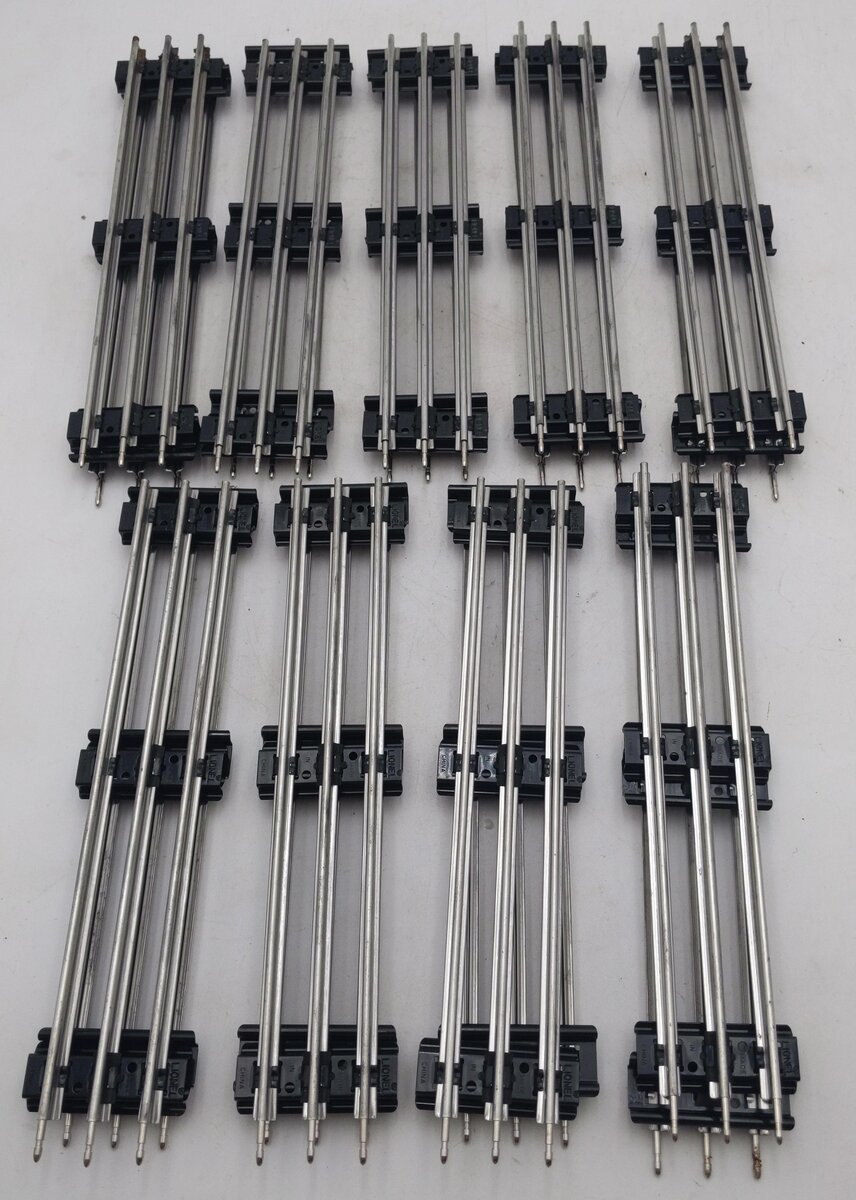 Lionel 6-12840 O Gauge Tubular 10" Insulated Straight Track (18) VG
