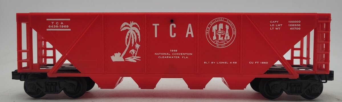 Lionel 6436-1969 Vintage O TCA 1969 Clearwater Hopper Car EX