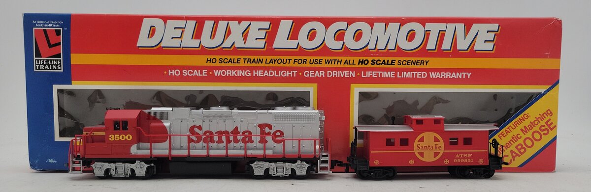 Life Like 8663 HO Atchison Topeka Santa Fe Diesel Engine & Tender #3500/999851 LN/Box