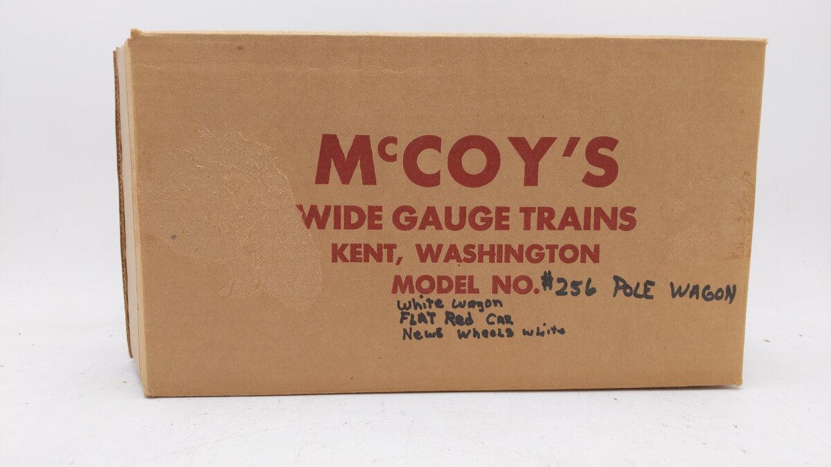 McCoy 256 Standard Gauge Flatcar with Pole Wagon NIB