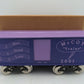 McCoy Standard Gauge I Want I Need I Love 2 Toned Purple Box Car LN/Box