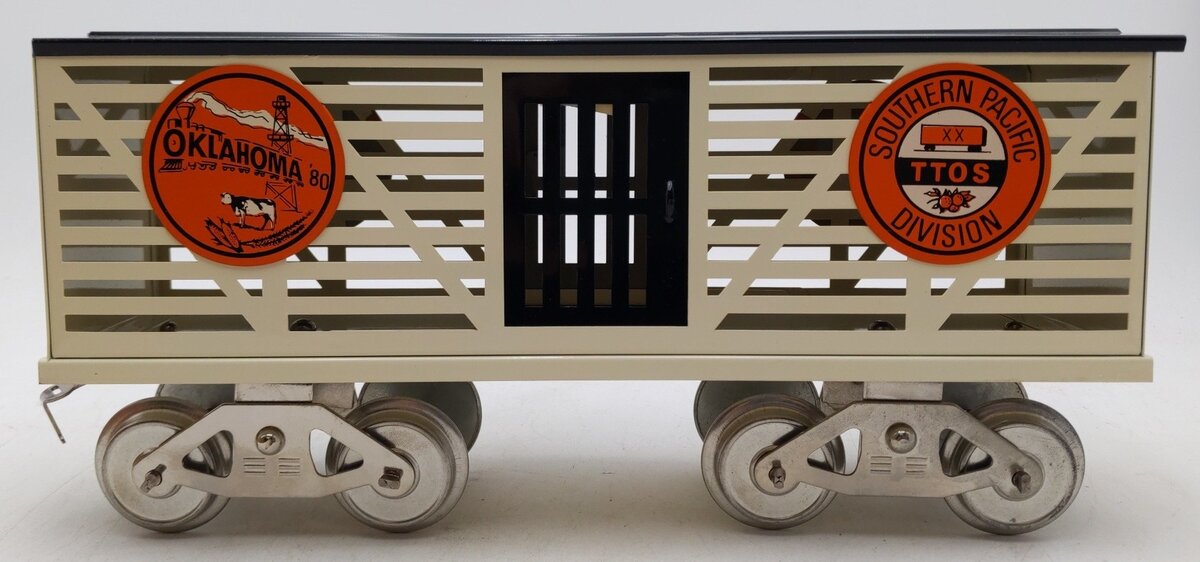 McCoy 1980 Standard Gauge Southern Pacific Division TTOS Oklahoma Stock Car EX/Box