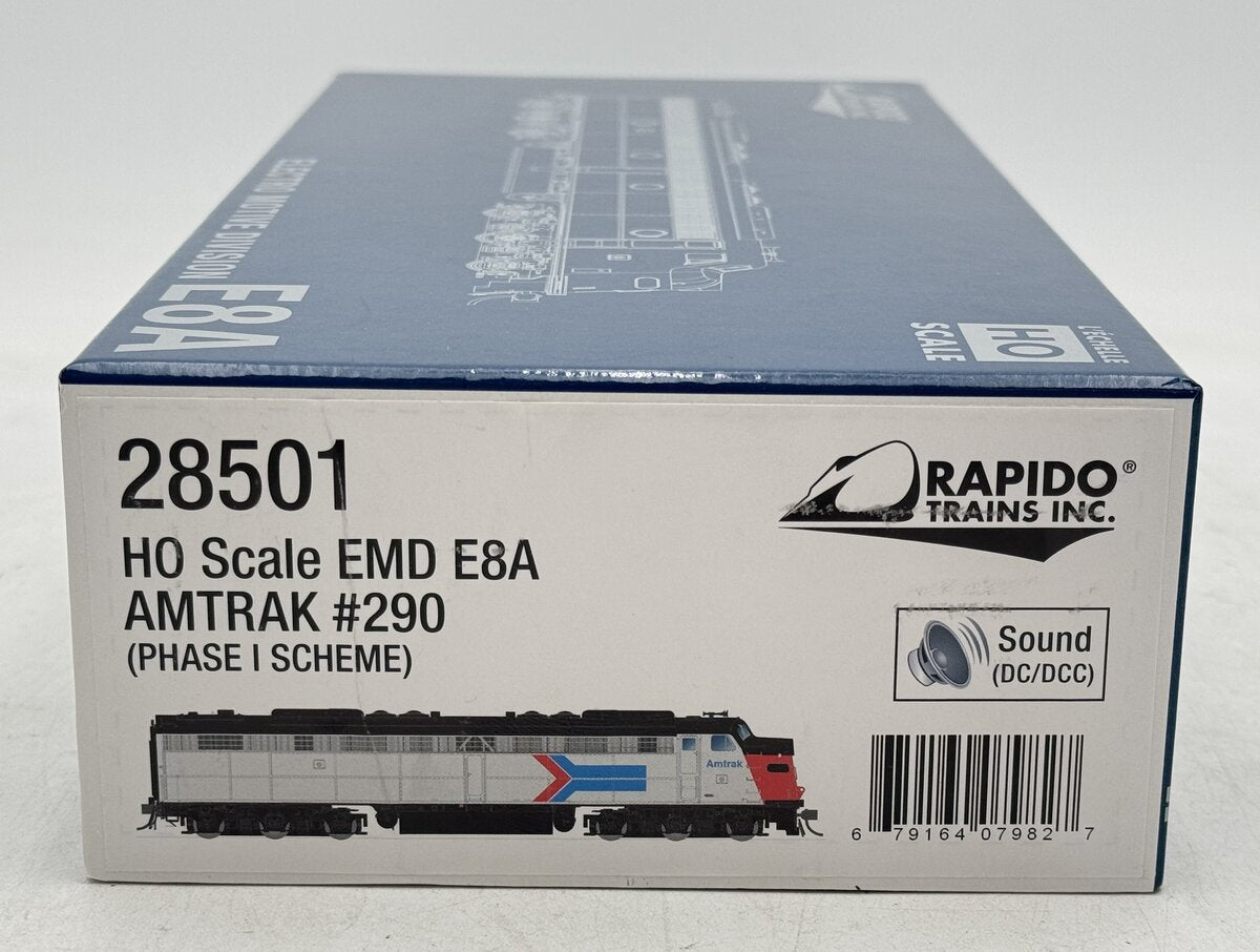 Rapido Trains 028501 HO Amtrak EMD E8A Diesel Locomotive with DCC/Sound #290