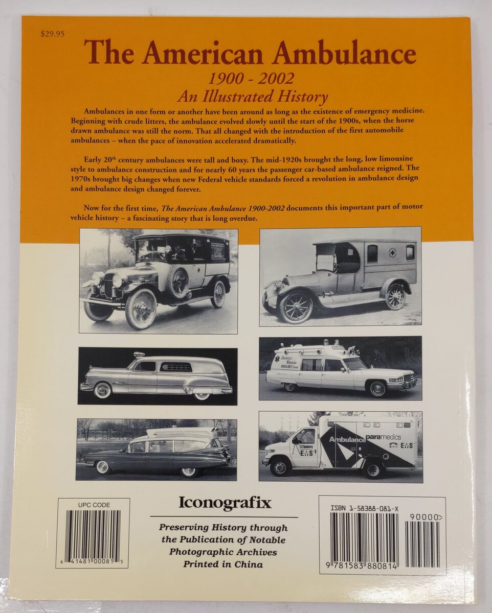 The American Ambulance 1900-2002 Paperback Book By Walter M.P. McCall EX