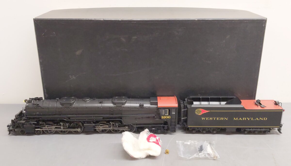 Boo-Rim Precision O Brass WM 2-6-6-4 M-2 Steam Locomotive & Tender #1206 2-Rail EX/Box