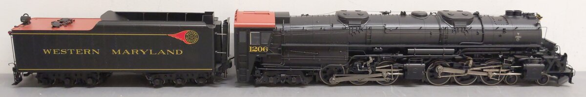 Boo-Rim Precision O Brass WM 2-6-6-4 M-2 Steam Locomotive & Tender #1206 2-Rail EX/Box