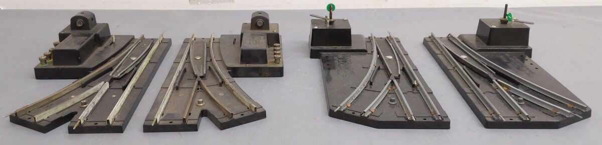 American Flyer Vintage S Postwar Left & Right Switches #720 & 722A [4] VG/Box