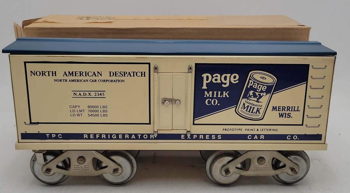 McCoy's Wide Gauge Train Car Mod. 287 Advertising Page Milk Co. EX/Box