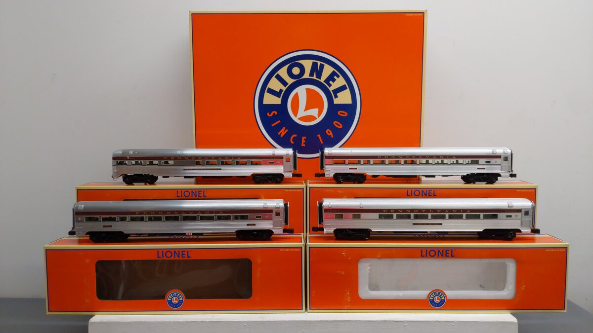 Lionel 6-25450 Pennsylvania Railroad 18 Inch Aluminum Passenger Cars (Pack of 4) EX/Box