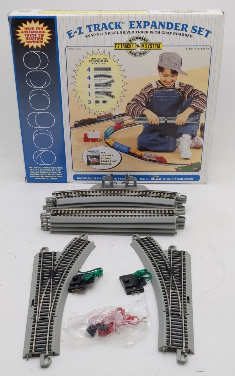 Bachmann 44594 HO Nickel Silver E-Z Track System Layout Expansion Pack EX/Box