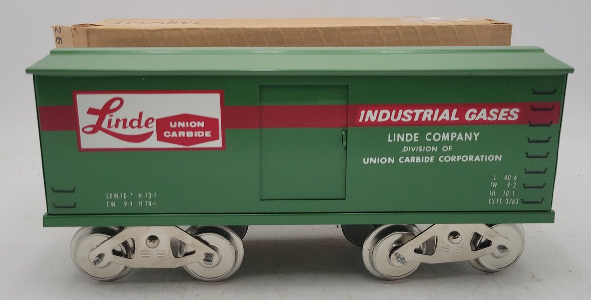McCoy 267 Standard Gauge Linde Union Cabide Industrial Gases Box Car EX/Box