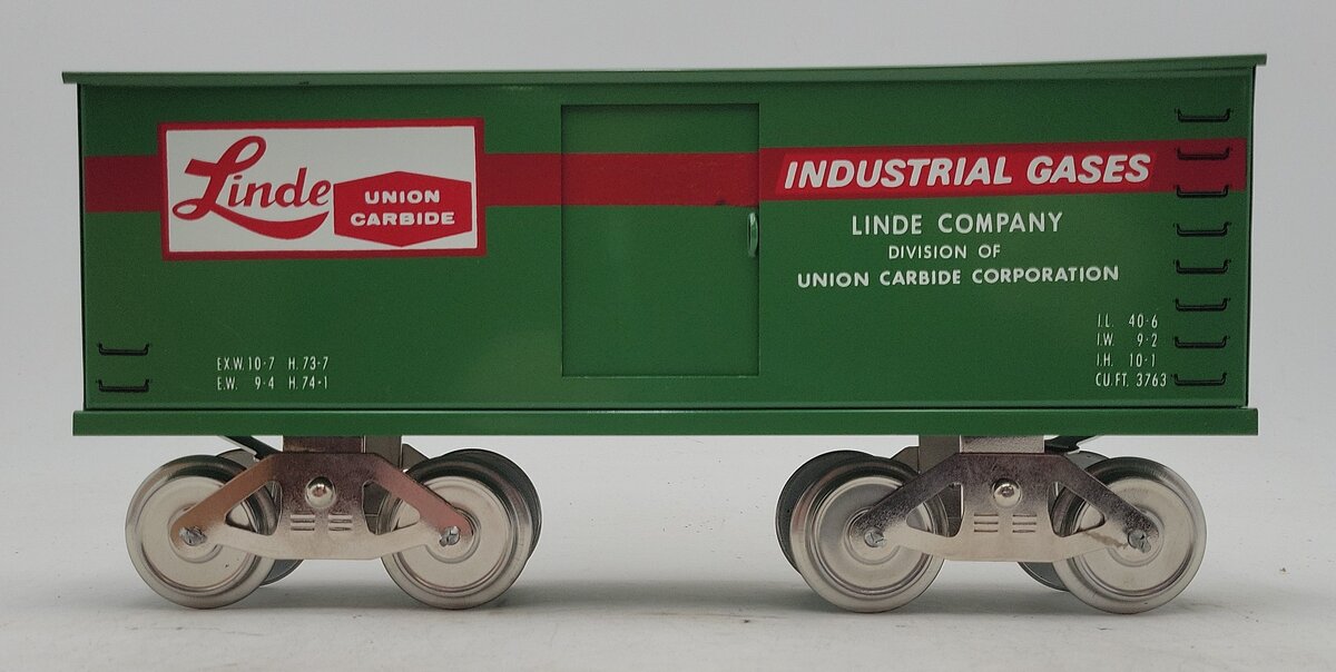 McCoy 267 Standard Gauge Linde Union Cabide Industrial Gases Box Car EX/Box