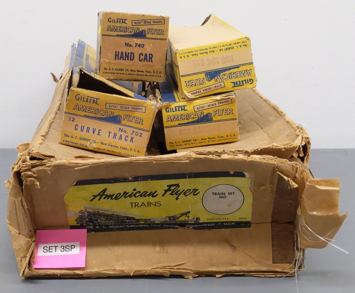 American Flyer 5301T Vintage S Steam Freight Set # 301, 605, 638 & 740 [4] VG/Box
