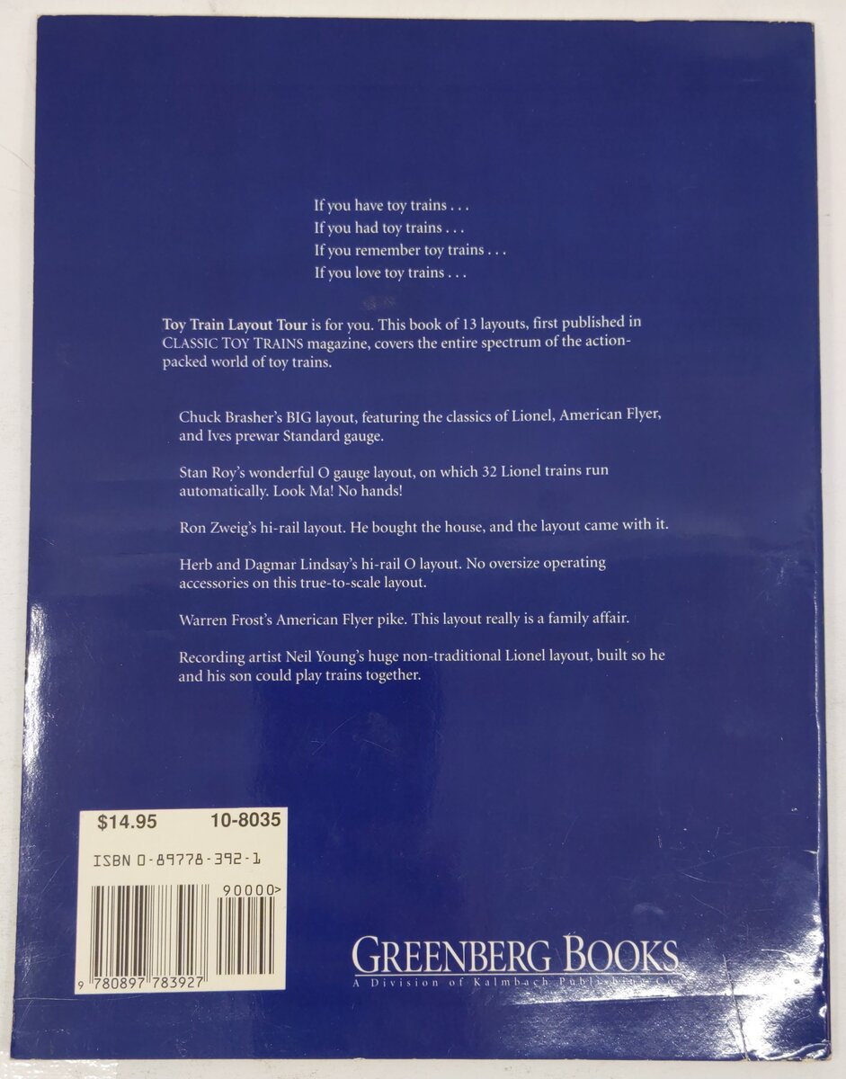 Toy Train Layout Tour Paperback Book By Richard Christianson VG