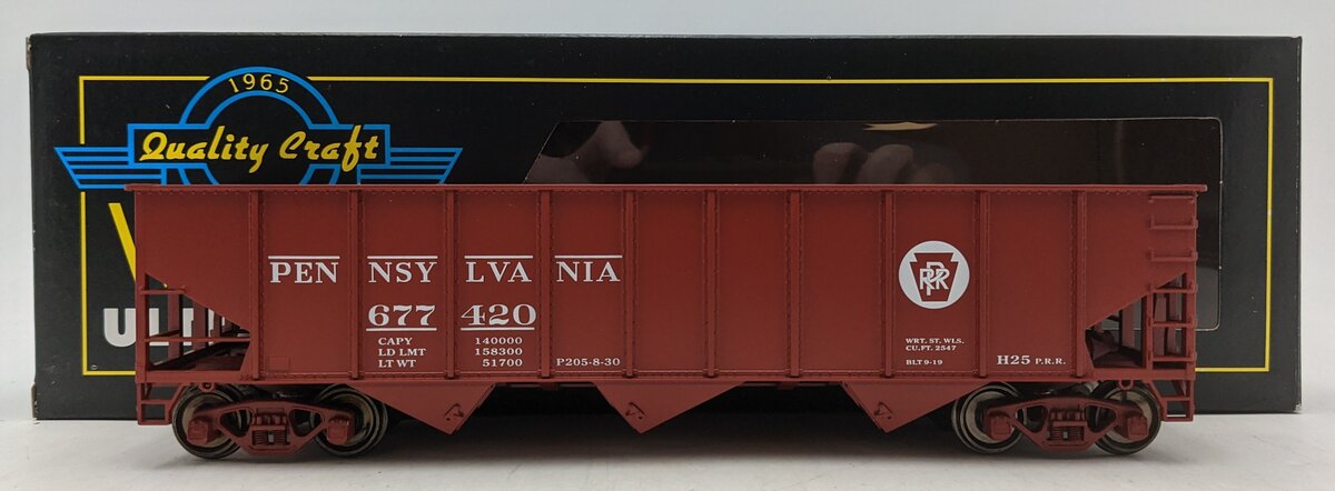 Weaver U18002SD O Gauge Pennsylvania RR 3-Bay 9-Panel Hopper #677420 (2-Rail) LN/Box