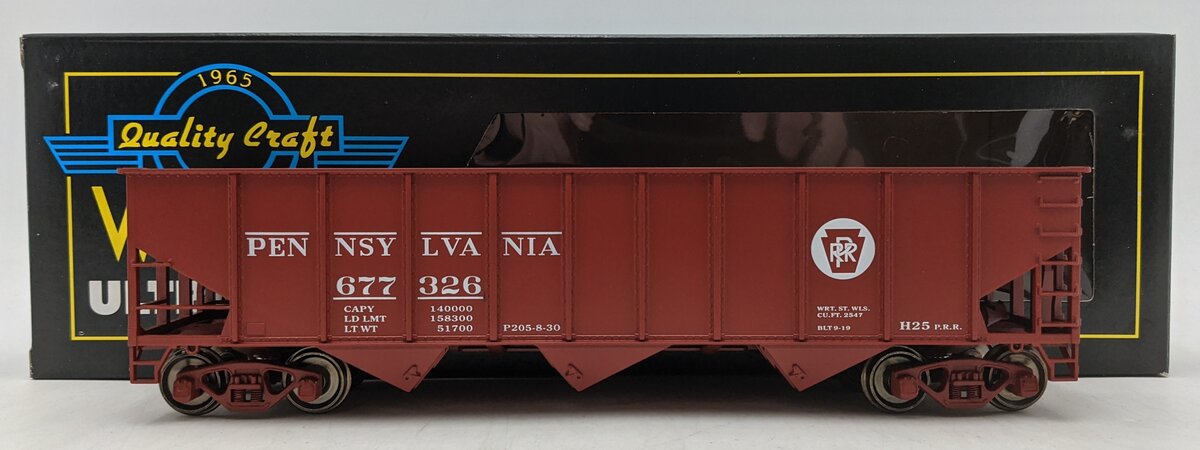 Weaver U18002SD O Gauge Pennsylvania RR 3-Bay 9-Panel Hopper #677326 (2-Rail) LN/Box