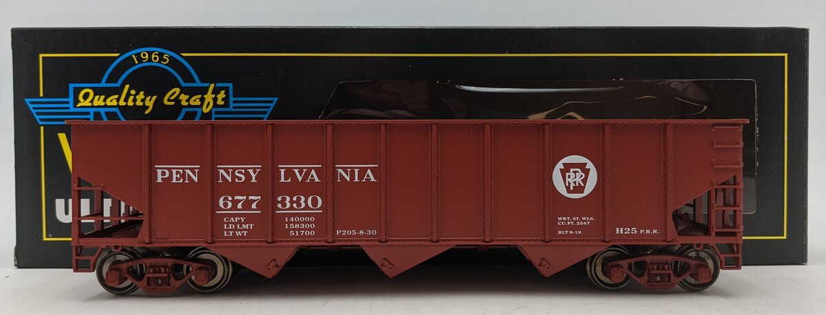 Weaver U18002SD O Gauge Pennsylvania RR 3-Bay 9-Panel Hopper #677330 (2-Rail) LN/Box