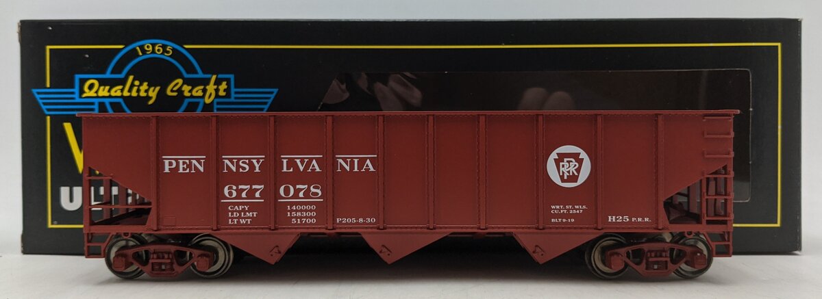 Weaver U18002SD O Gauge Pennsylvania RR 3-Bay 9-Panel Hopper #677078 (2-Rail) LN/Box