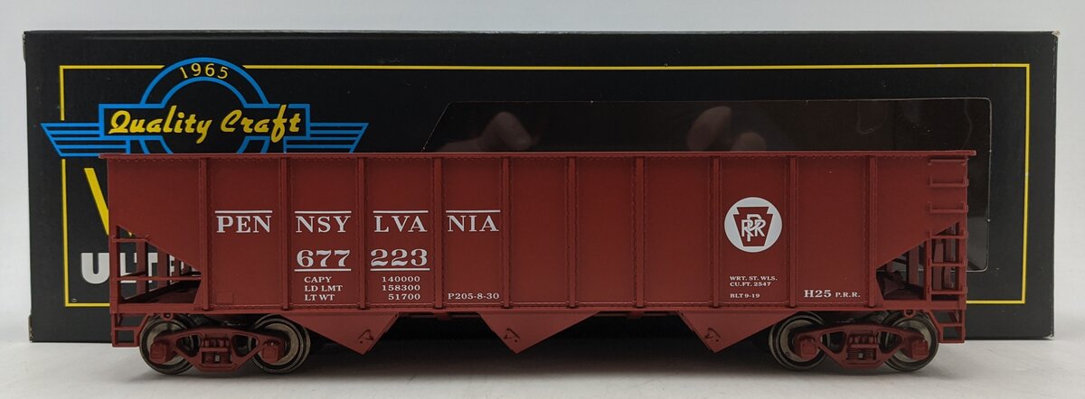 Weaver U18002SD O Gauge Pennsylvania RR 3-Bay 9-Panel Hopper #677223 (2-Rail) LN/Box