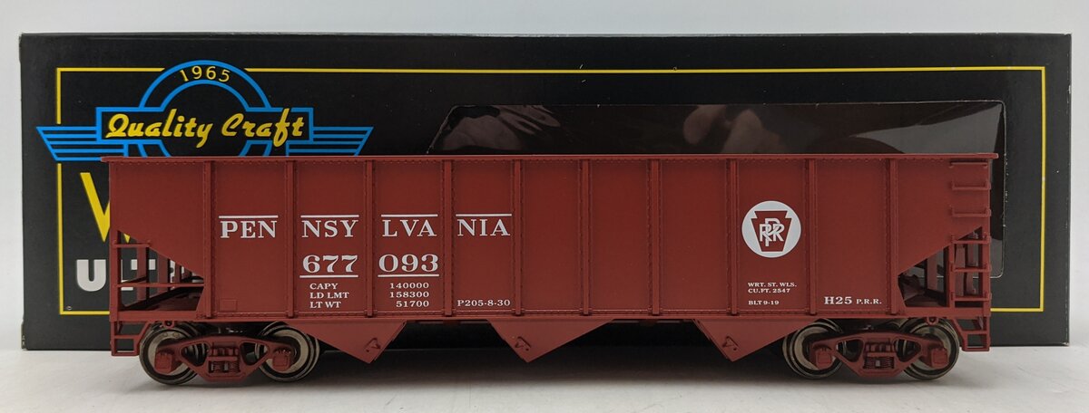Weaver U18002SD O Gauge Pennsylvania RR 3-Bay 9-Panel Hopper #677093 (2-Rail) LN/Box