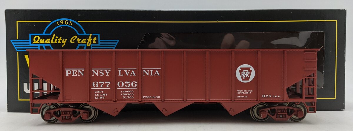 Weaver U18002SD O Gauge Pennsylvania RR 3-Bay 9-Panel Hopper #677056 (2-Rail) LN/Box