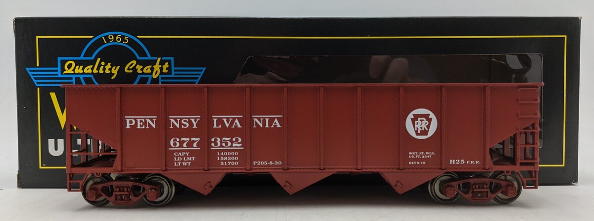Weaver U18002SD O Gauge Pennsylvania RR 3-Bay 9-Panel Hopper #677352 (2-Rail) LN/Box