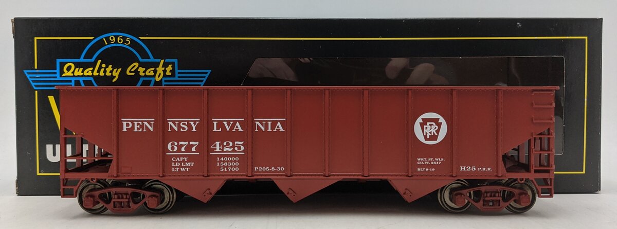Weaver U18002SD O Gauge Pennsylvania RR 3-Bay 9-Panel Hopper #677425 (2-Rail) LN/Box