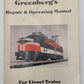 Greenberg's Repair & Operating Manual For Lionel Trains Paperback Book VG