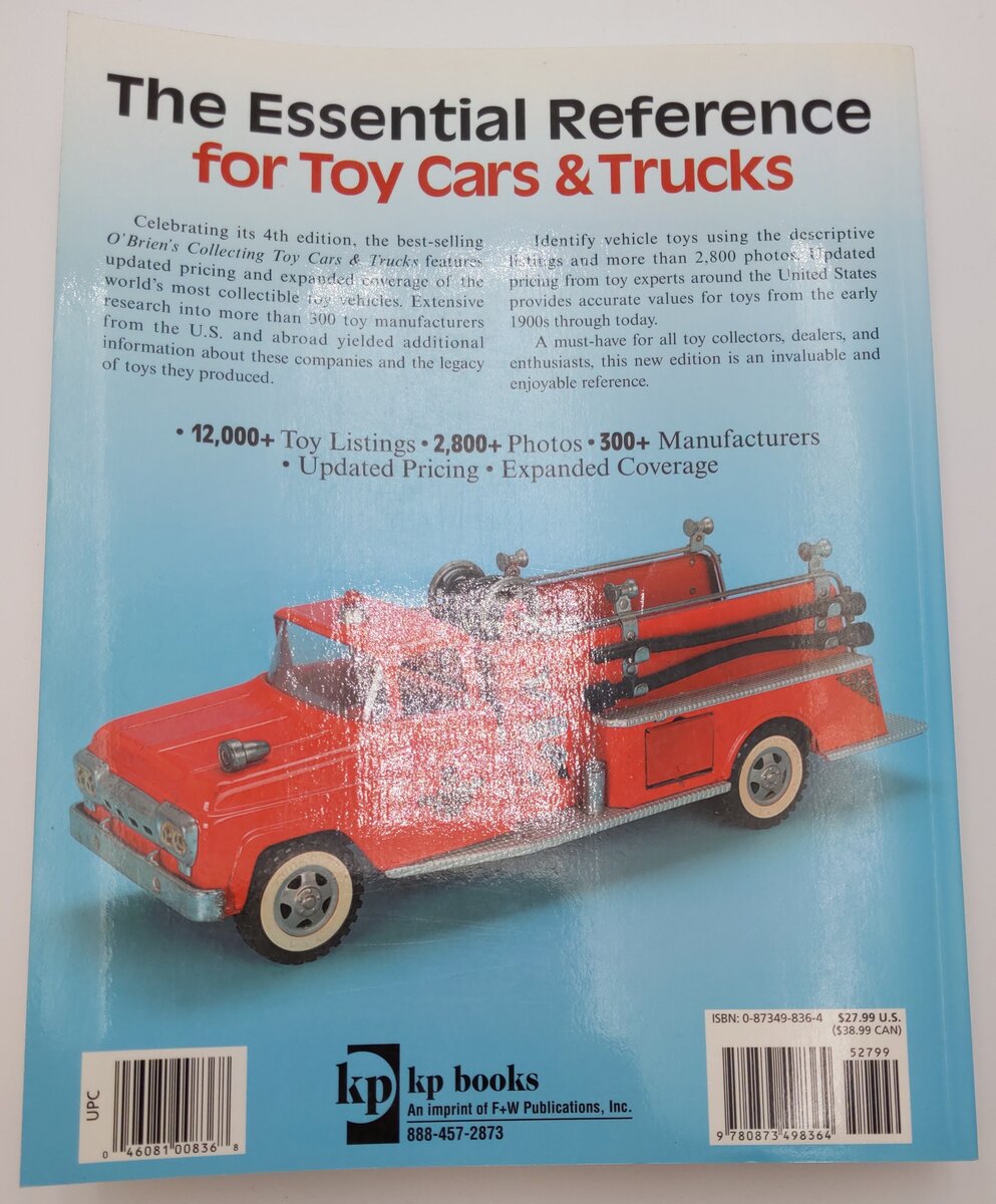 O'Brien's Collecting Toy Cars & Trucks 4th Edition Paperback Book Karen O'Brien EX