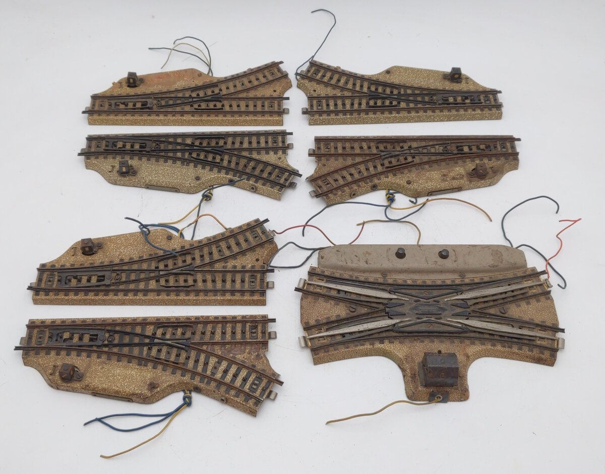Marklin HO Scale Assorted Left/Right Hand & Crossover Switches [7] VG