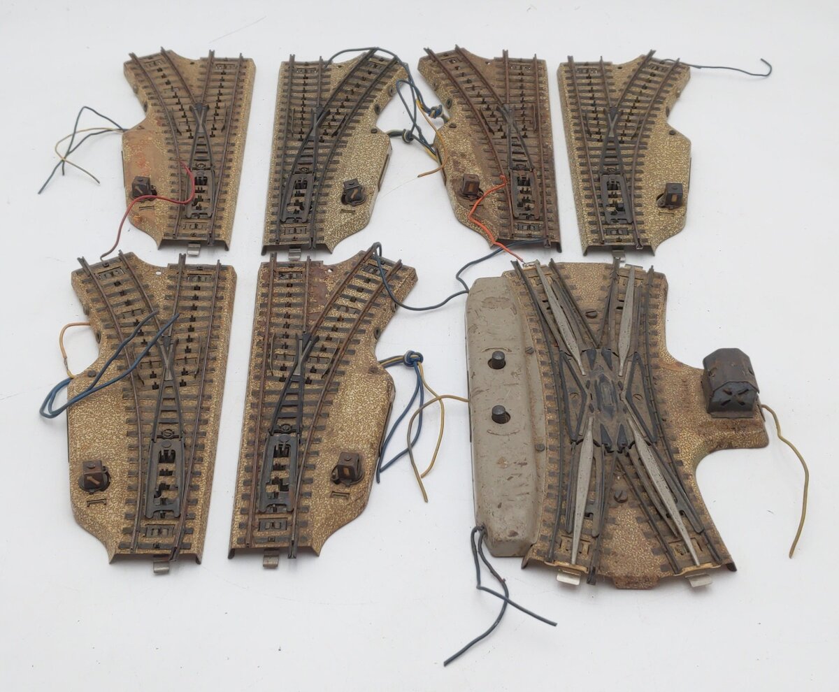 Marklin HO Scale Assorted Left/Right Hand & Crossover Switches [7] VG