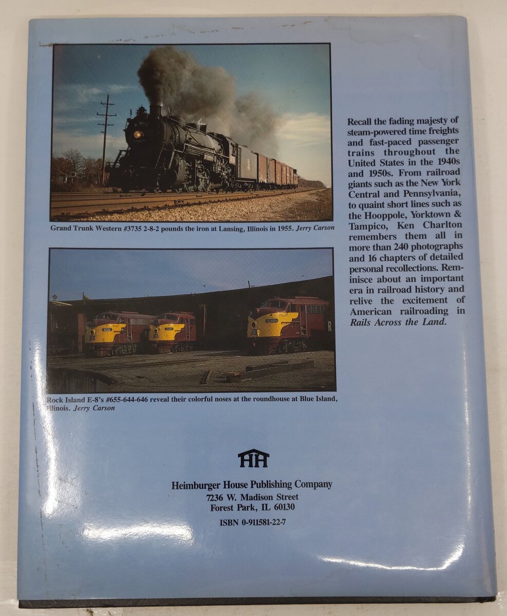 Rails Across the Land Hardcover Book By Kenody Charlton VG