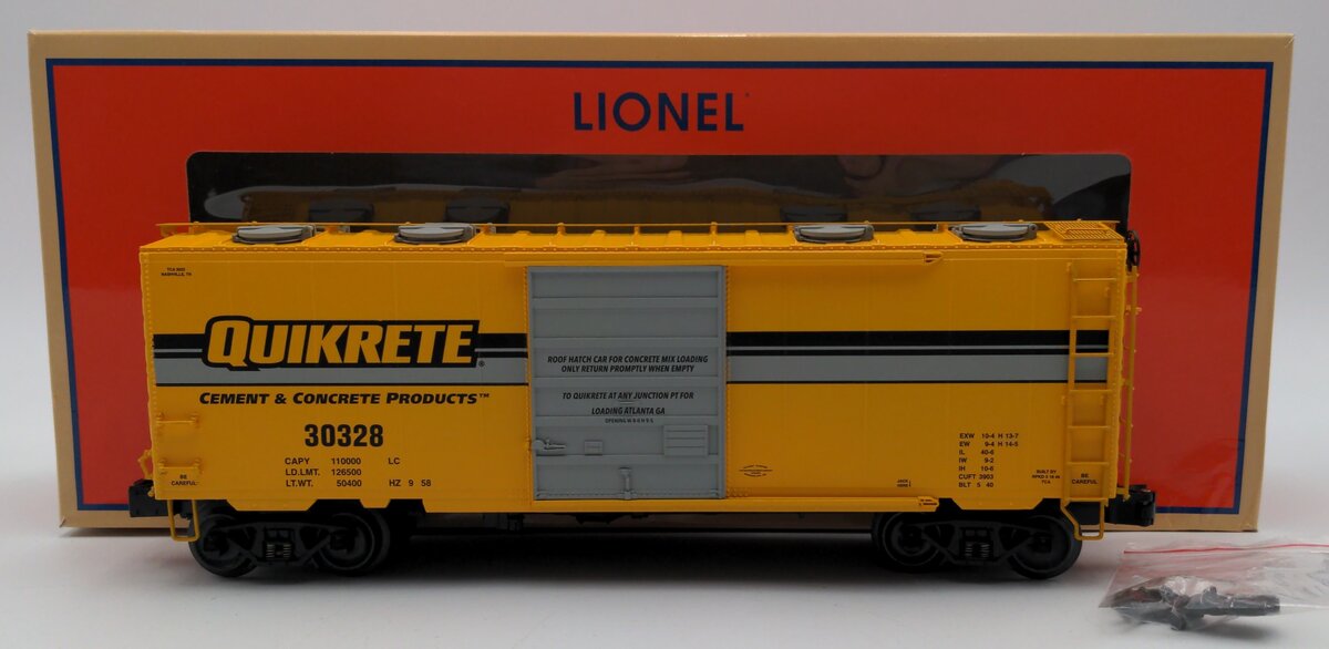 Lionel 2201040 O Gauge 2022 TCA Quikrete PS1 Box Car w/ Roof Hatch #30328 EX/Box