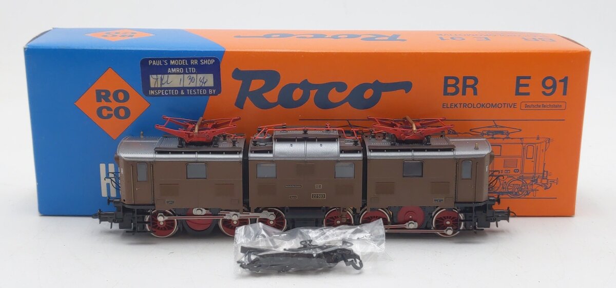 Roco 04139B HO Scale E-Lok BR E91 EG5 DR Electric Locomotive #22503 EX/Box