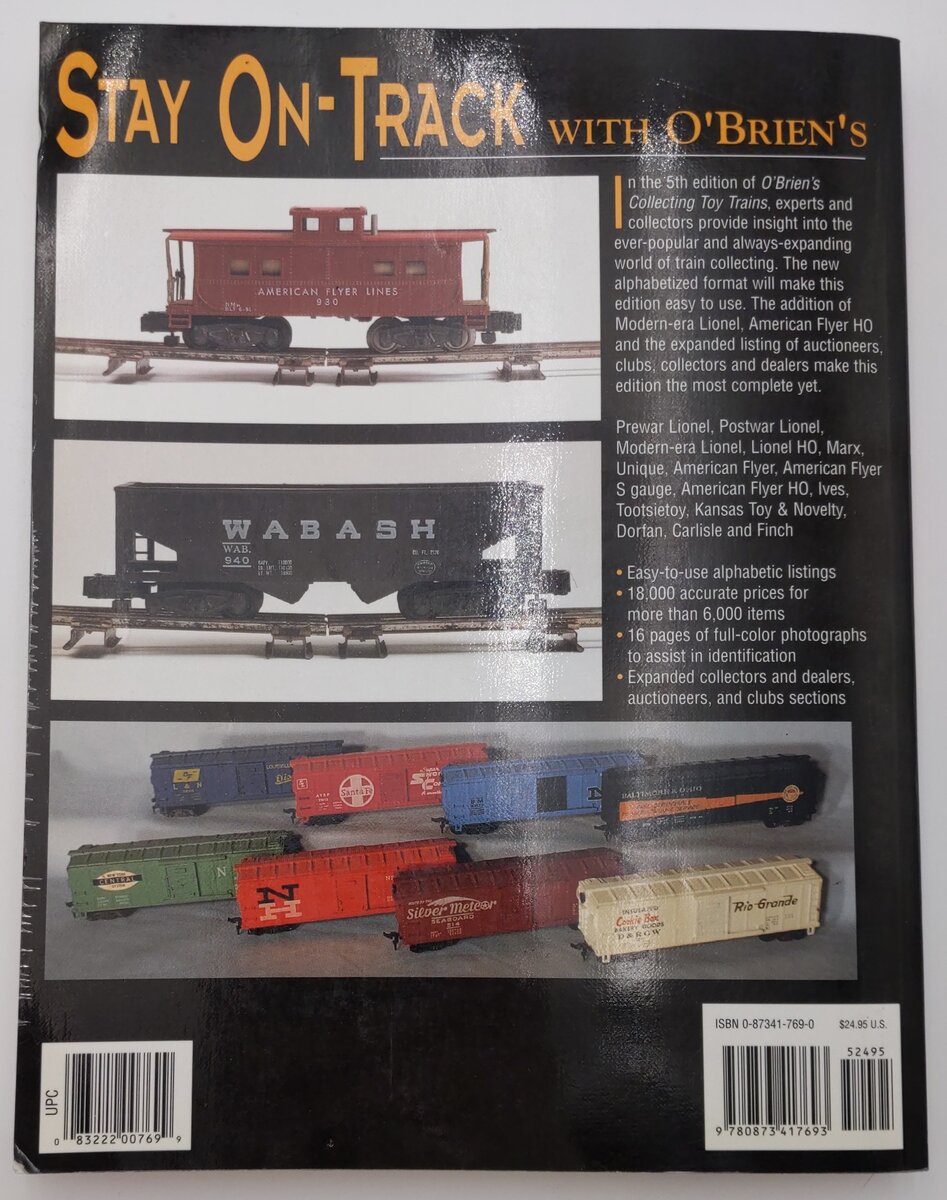 O'Brien's Collecting Toy Trains No.5 Paperback Book By Elizabeth A. Stephan VG