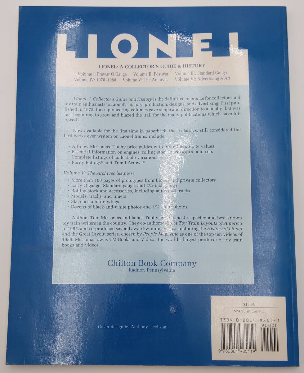 Lionel A Collector's Guide & History Paperback Book By Tom McComas & James Tuohy EX