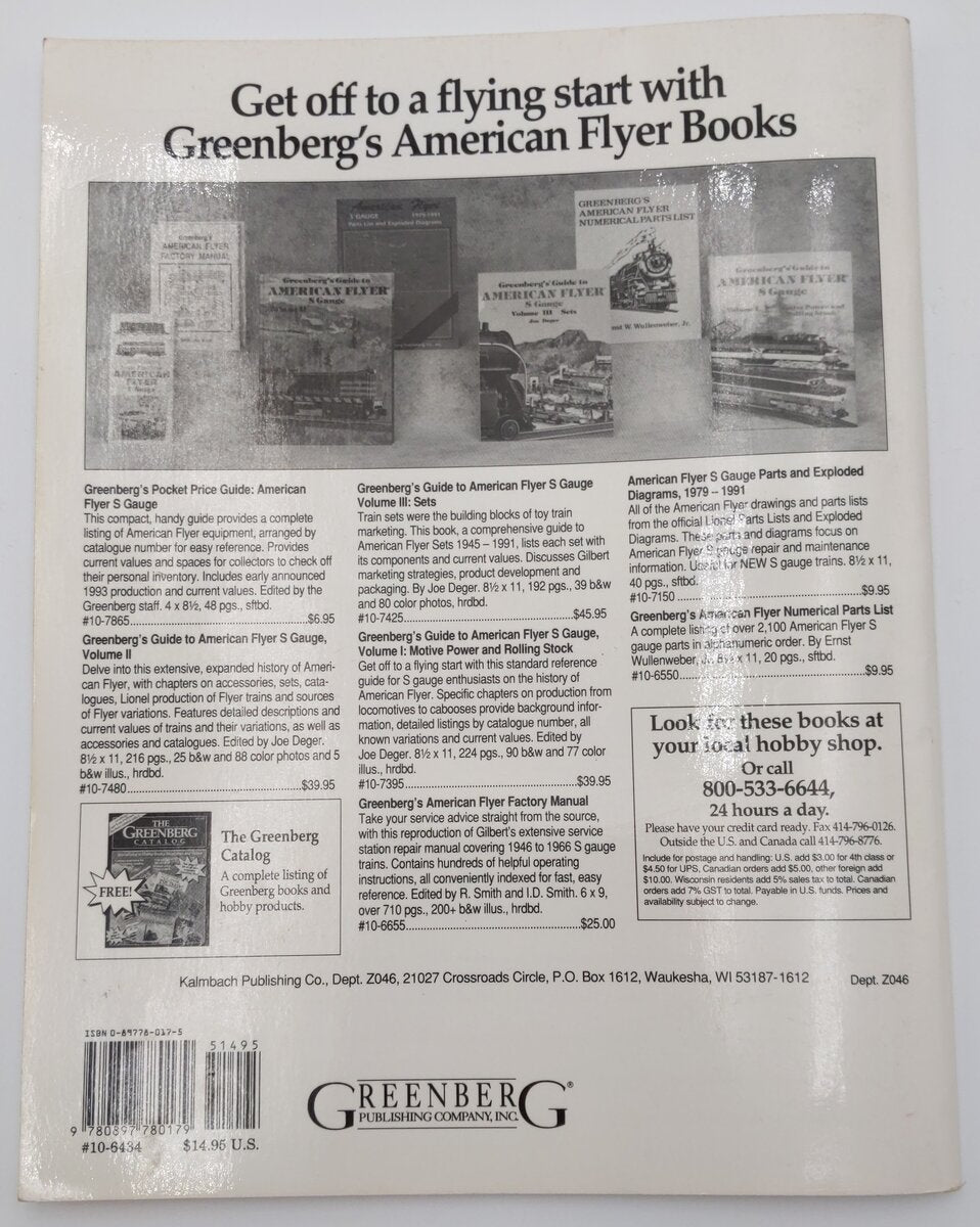 Greenberg's American Flyer S Gauge 2nd Edition Paperback Book By Thomas B Barker EX