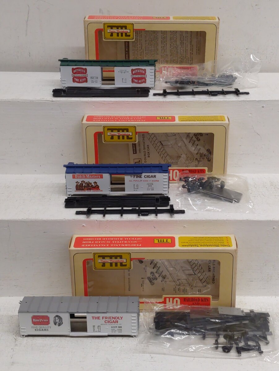 Train Miniature HO Tobacco Road Series Cigars Boxcar Kits: 2031, 2034, 2040 [3] EX/Box