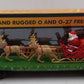 MTH 30-76860 O Christmas Flat Car w/LED Lights, Santa Sleigh & Reindeer #122522