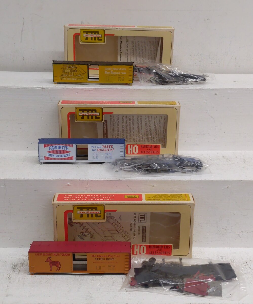 Train Miniature HO Tobacco Road Series Boxcar Kits: 2253, 2254, 2711 [3] EX/Box