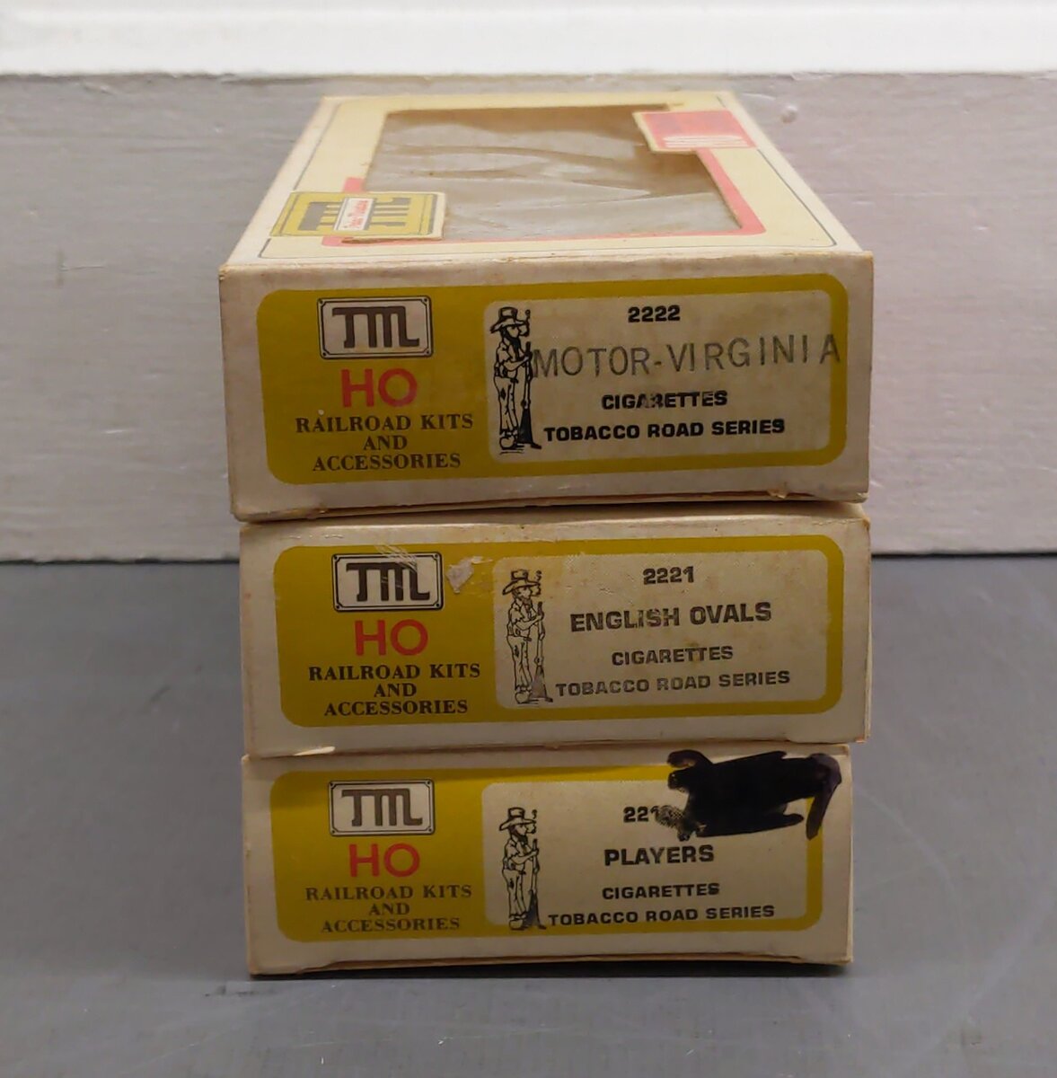 Train Miniature HO Tobacco Road Series "Cigarettes" Boxcar Kits [3] EX/Box