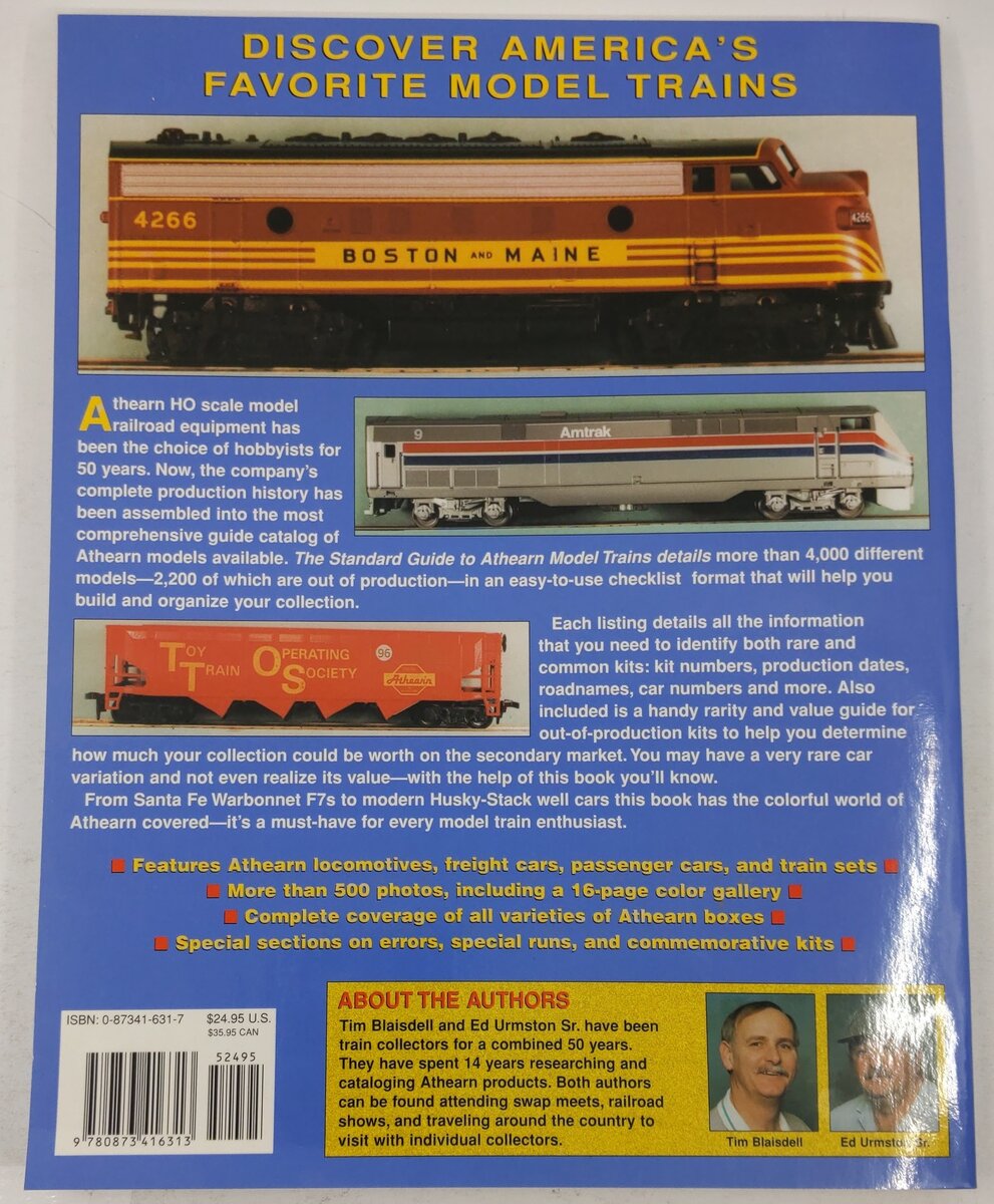 Standard Guide to Athearn Model Trains Hardcover Tim Blaisdell & Ed Urmston Sr EX