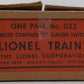 Lionel O22 Vintage O Switch Right Hand Remote Control Switch (2)/Box