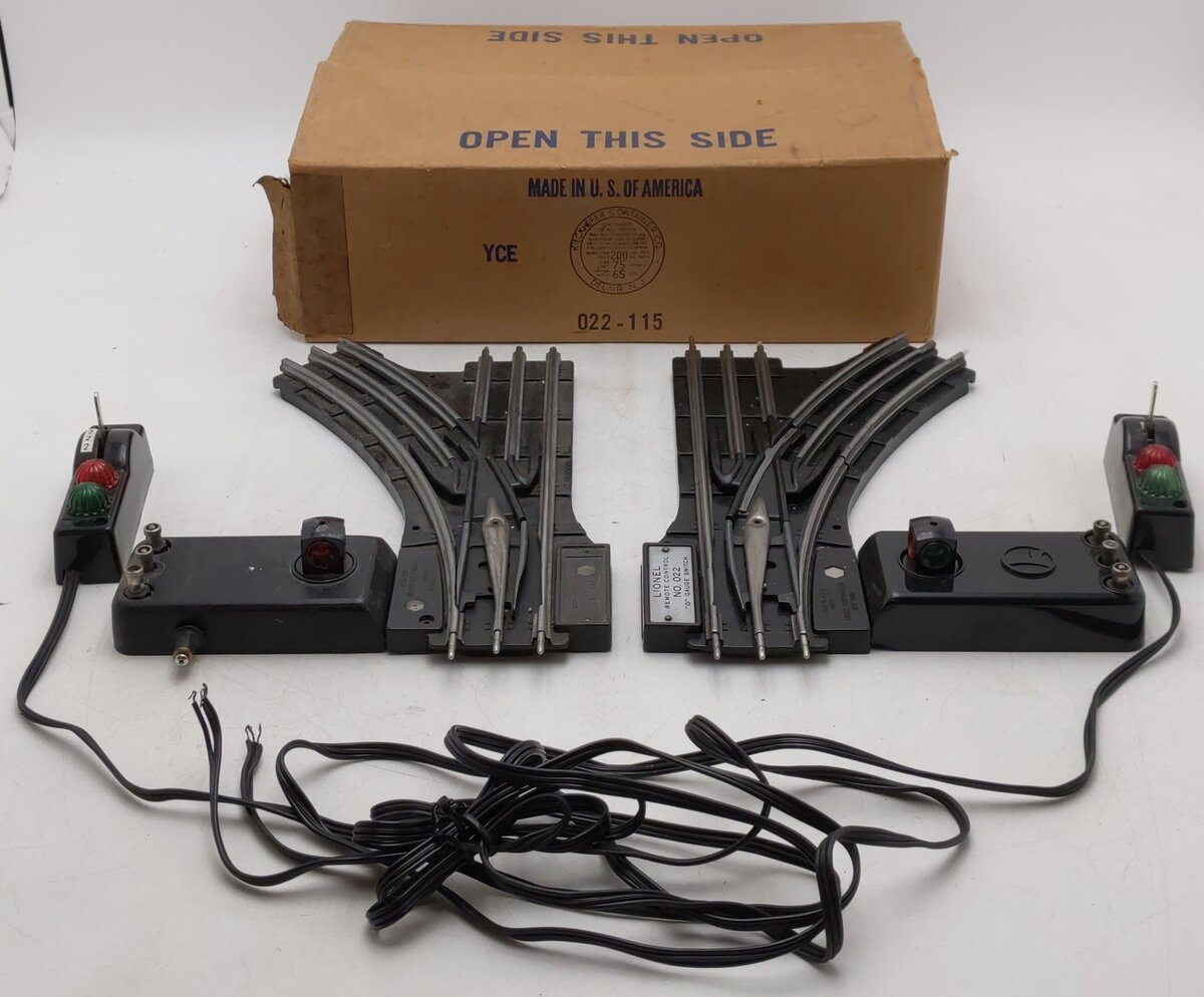 Lionel O22 Vintage O Switch Right Hand Remote Control Switch (2)/Box