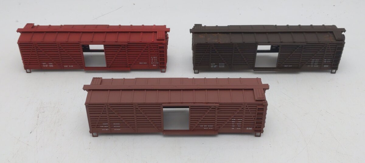 Train Miniature 8713 HO Stock Car Kit - 3 Car Set EX/Box